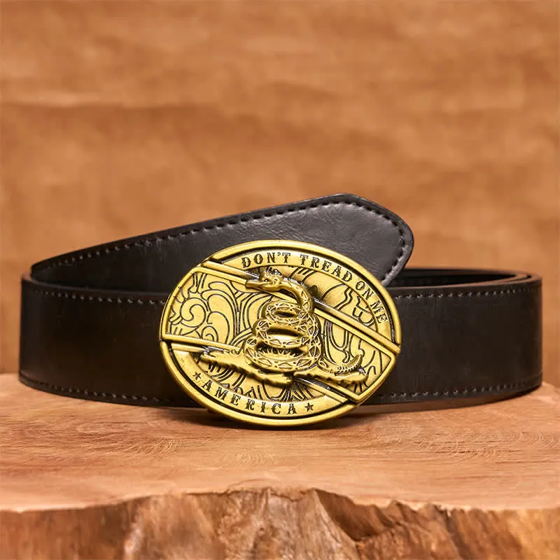 Men's DIY Bronze Snake Hidden Folding Knife Leather Belt sold by FloralTrip product image thumbnail 5
