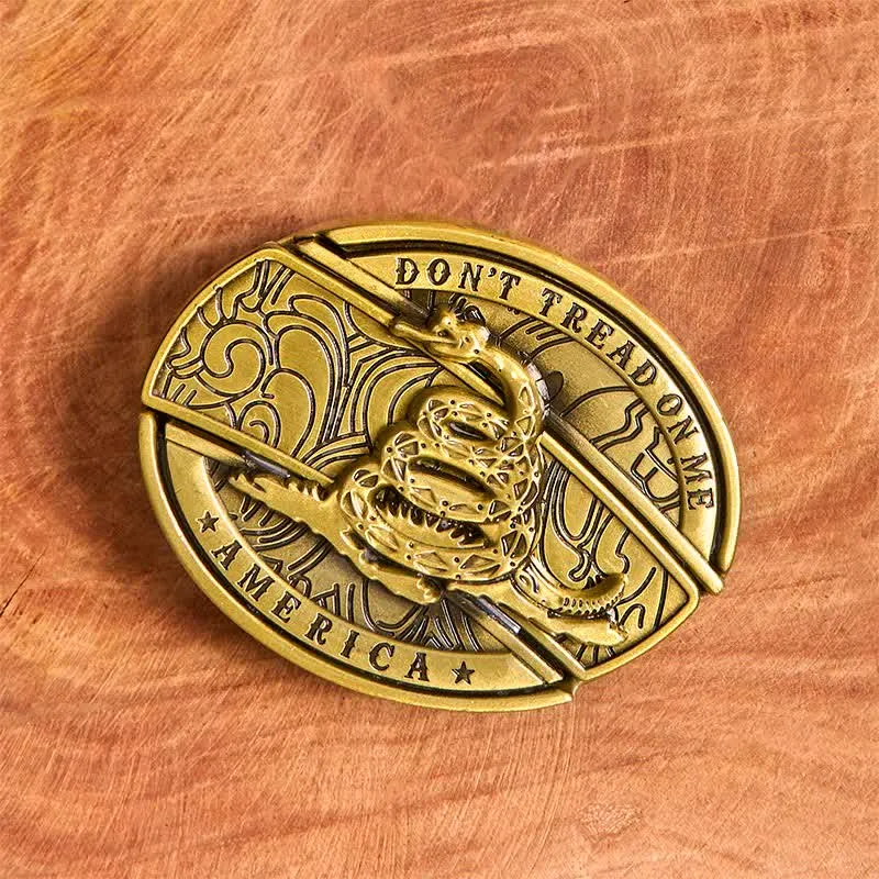 Men's DIY Bronze Snake Hidden Folding Knife Leather Belt sold by FloralTrip product image thumbnail 3