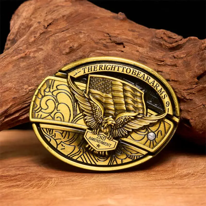 Men's DIY Bronze Eagle USA Flag Hidden Folding Knife Leather Belt sold by FloralTrip