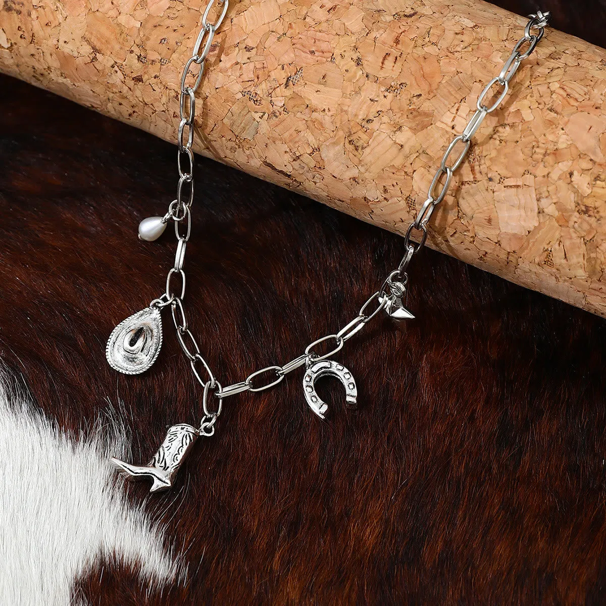 Western Cowboy Themed Women's Metal Necklace sold by FloralTrip product image thumbnail 3