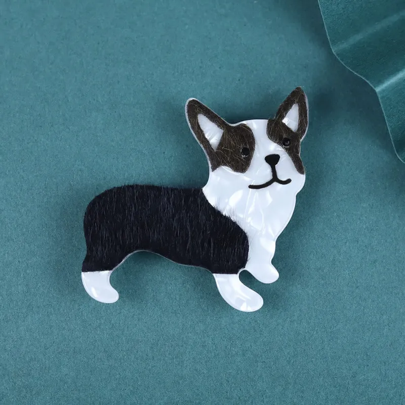 Exquisite Handmade Little Dog Acrylic Brooch sold by FloralTrip