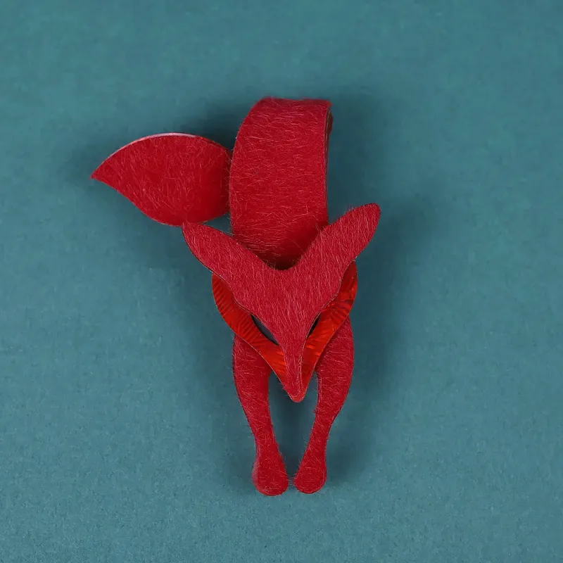 Red Fox Handmade Acrylic Brooch sold by FloralTrip