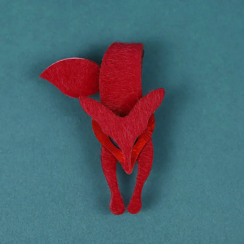 Red Fox Handmade Acrylic Brooch sold by FloralTrip