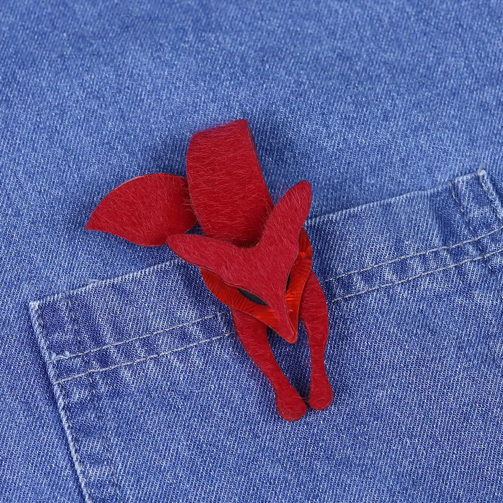 Red Fox Handmade Acrylic Brooch sold by FloralTrip product image thumbnail 3