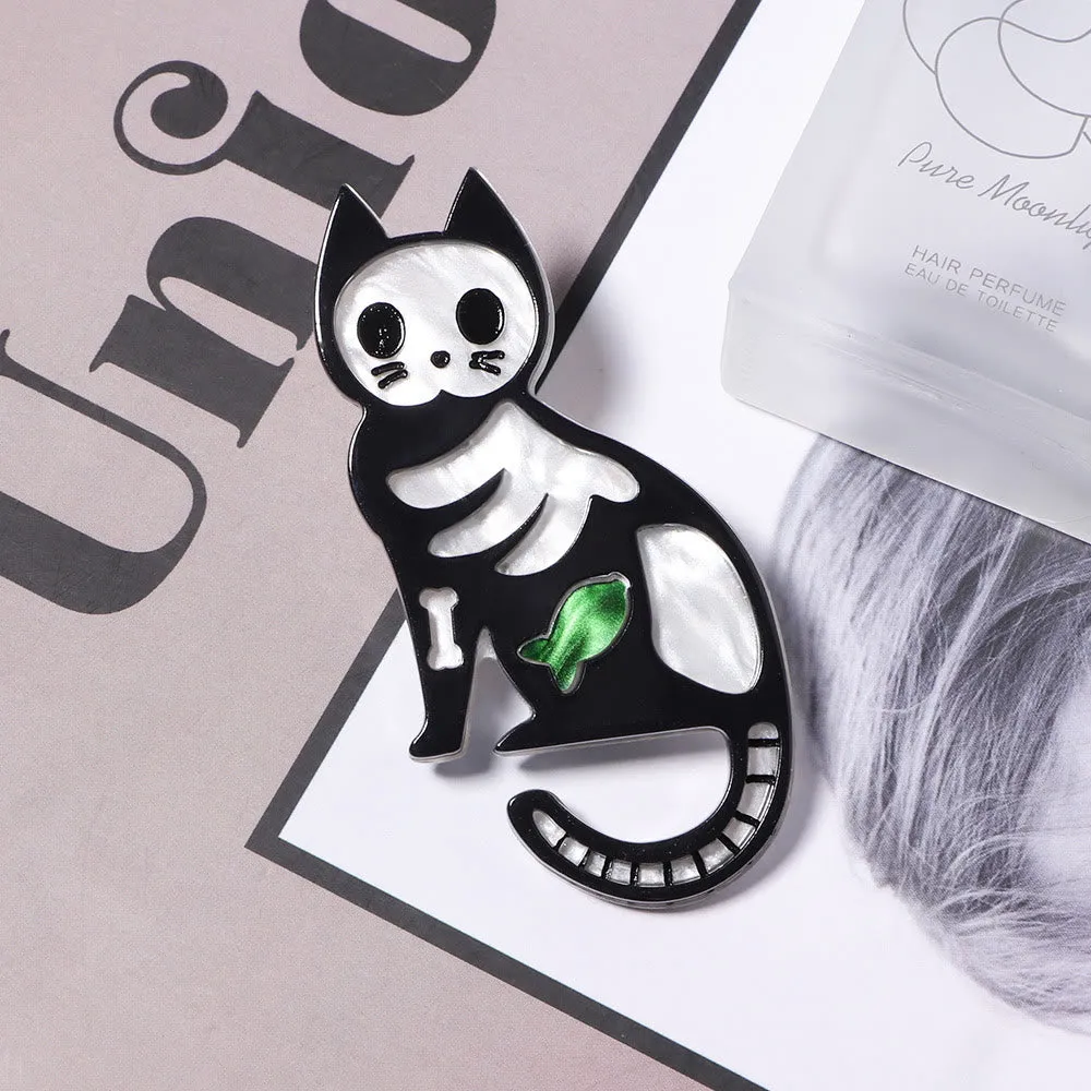 Halloween Handmade Petite Cat Acrylic Brooch sold by FloralTrip