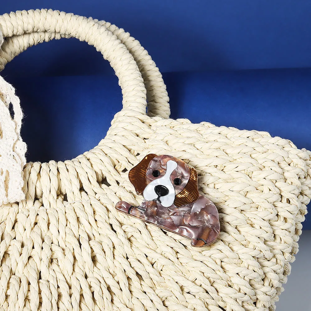 Handmade Cute Little Dog Acrylic Brooch sold by FloralTrip product image thumbnail 4