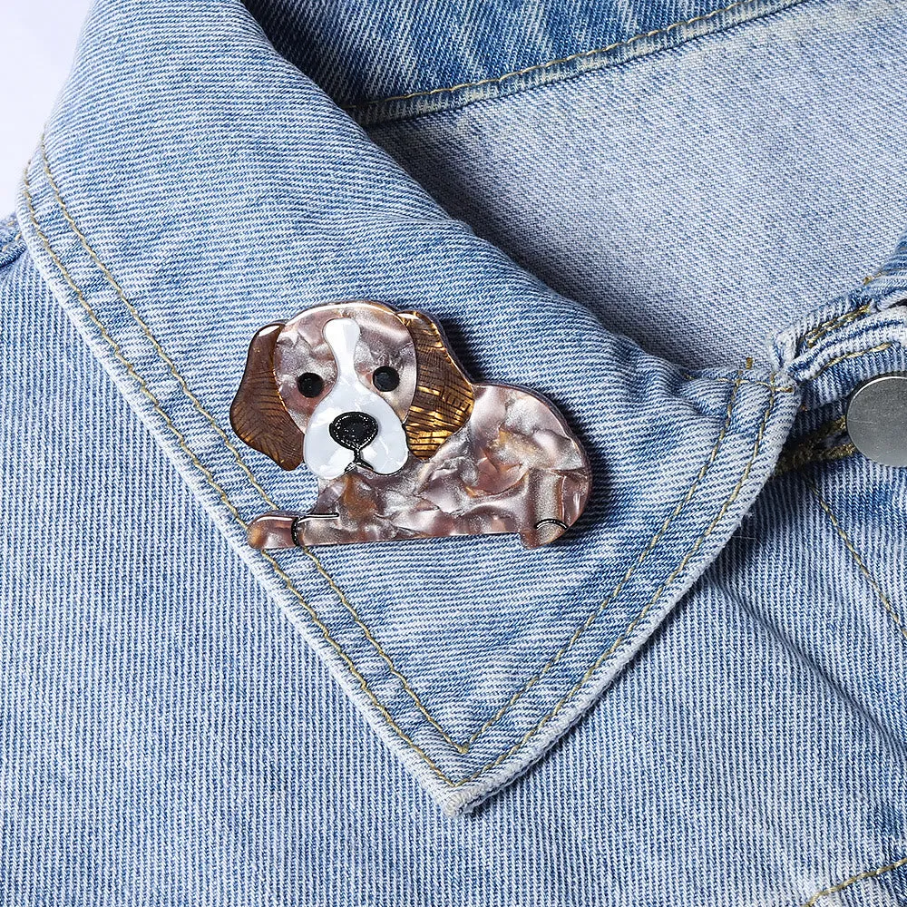 Handmade Cute Little Dog Acrylic Brooch sold by FloralTrip product image thumbnail 2