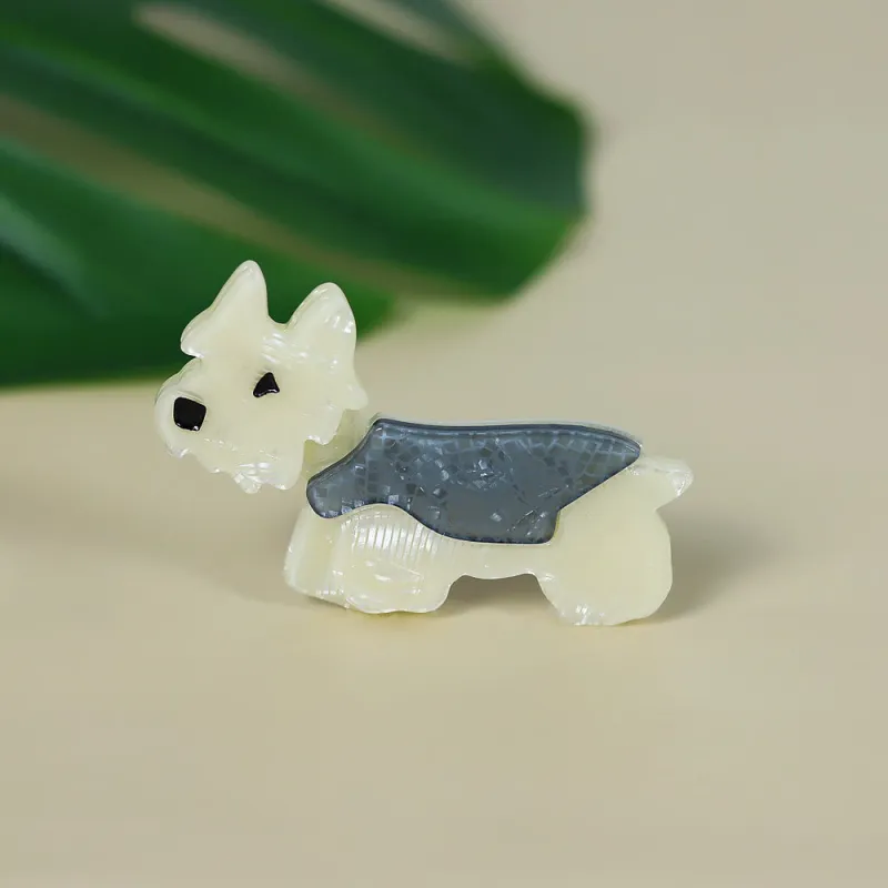 Cute Schnauzer Handmade Fashionable Dog Acrylic Brooch sold by FloralTrip