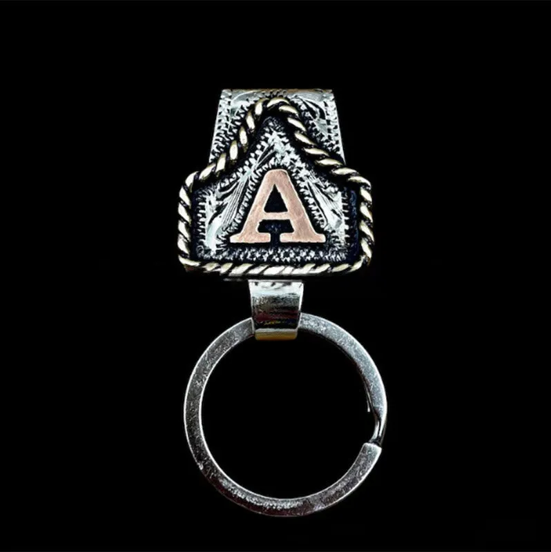 Western Cowboy Style Retro Letter Metal Keychain sold by FloralTrip