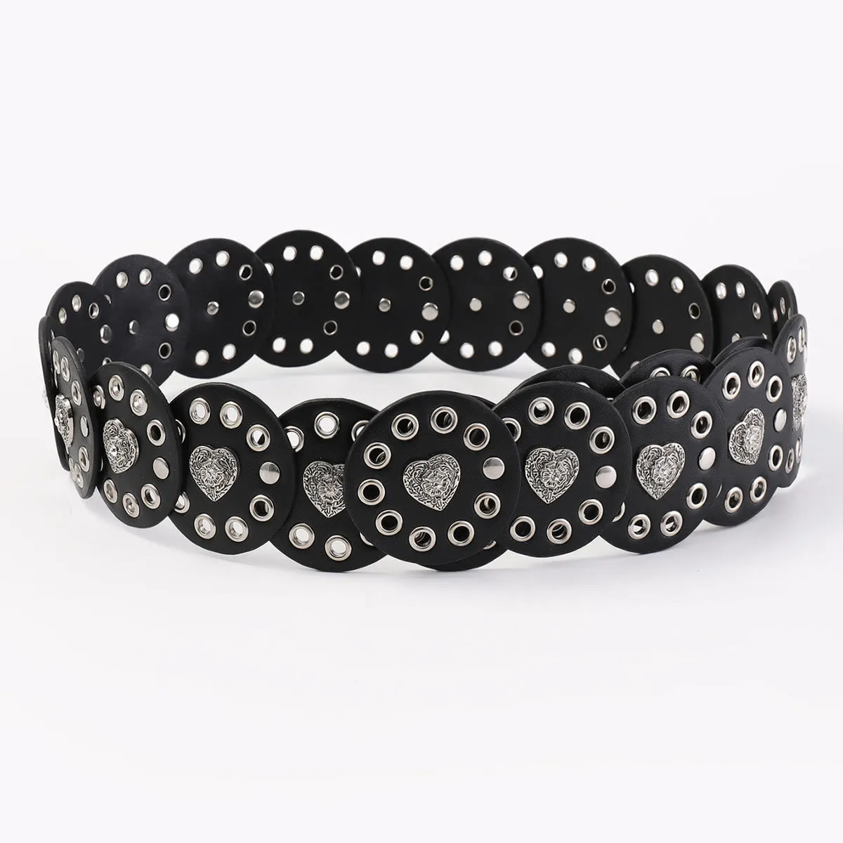 Black&Reddish Brown Exquisite Round Hollow Women's Leather Belt sold by FloralTrip product image thumbnail 5