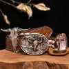 Antique Silver Bull DIY Hidden Knife Belt Buckle Cross Necklace Bundle Set sold by FloralTrip