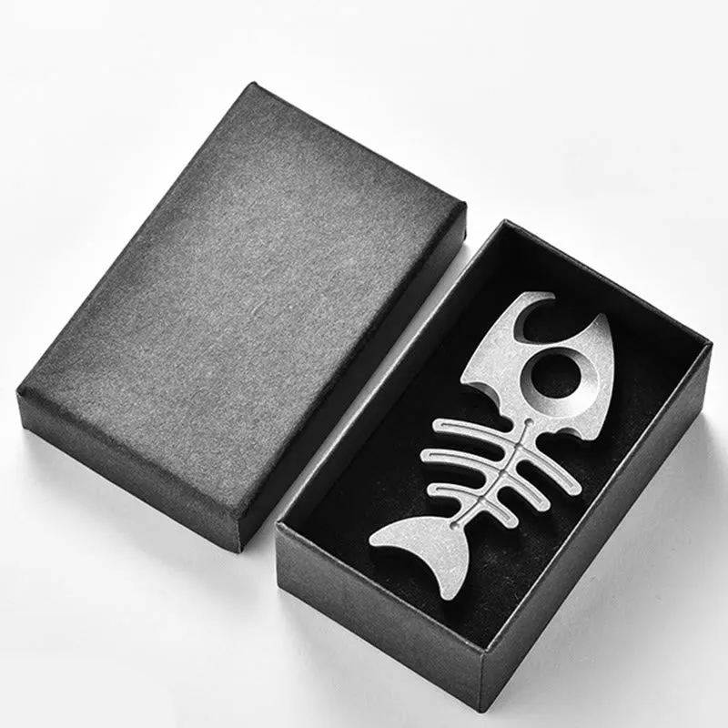 Titanium Alloy EDC-Tool Fishbone Shaped Bottle Opener Keychain sold by FloralTrip product image thumbnail 5