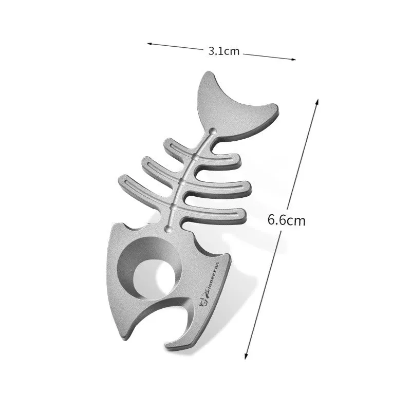 Titanium Alloy EDC-Tool Fishbone Shaped Bottle Opener Keychain sold by FloralTrip product image thumbnail 3