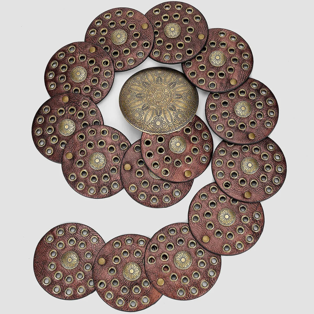 Retro Western Style Exaggerated Circular Hollow Women's Leather Belt sold by FloralTrip product image thumbnail 2