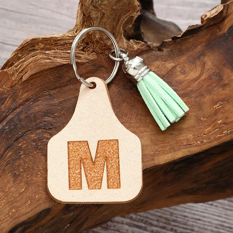 Farm Minimalist Style Letter Green Tassel Keychain sold by FloralTrip