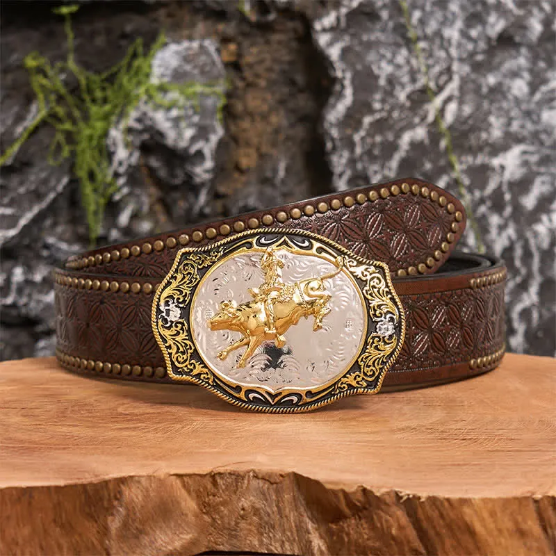 Gold & Black DIY Western Horse Riding Knight Cowboy Buckle Leather Belt sold by FloralTrip product image thumbnail 5