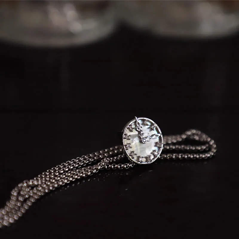 Unisex Vintage Silver Stationary Clock Design Bolo Tie sold by FloralTrip product image thumbnail 3