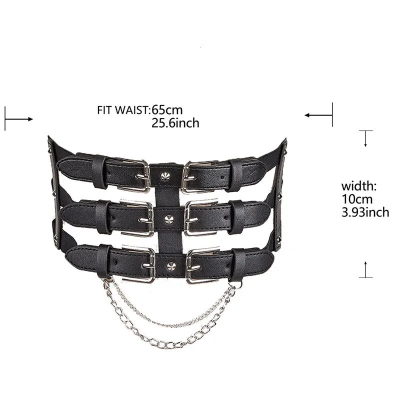 Creative Three Row Buckle Punk Style Women's Corset Belt sold by FloralTrip product image thumbnail 4