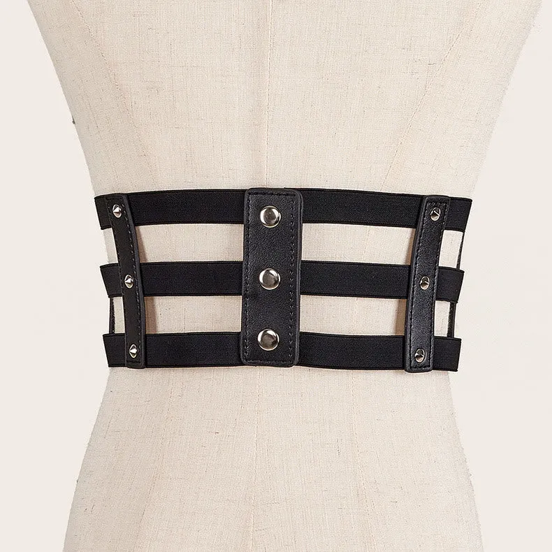 Creative Three Row Buckle Punk Style Women's Corset Belt sold by FloralTrip product image thumbnail 2