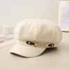 Fashion Winter Women's Beret Hat With Metal Buckle Chain sold by FloralTrip