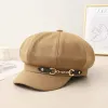 Fashion Winter Women's Beret Hat With Metal Buckle Chain sold by FloralTrip