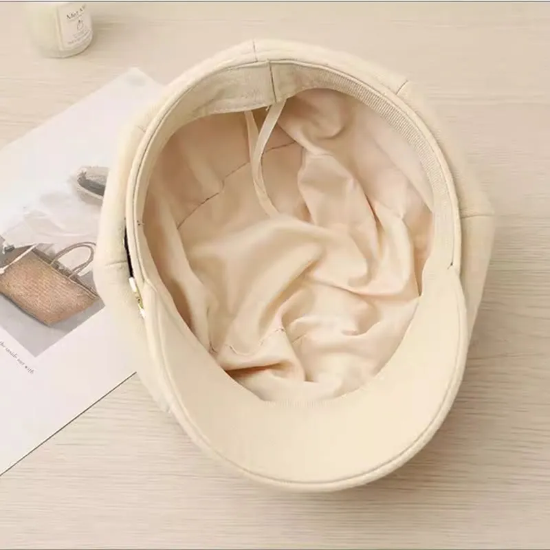 Fashion Winter Women's Beret Hat With Metal Buckle Chain sold by FloralTrip product image thumbnail 5