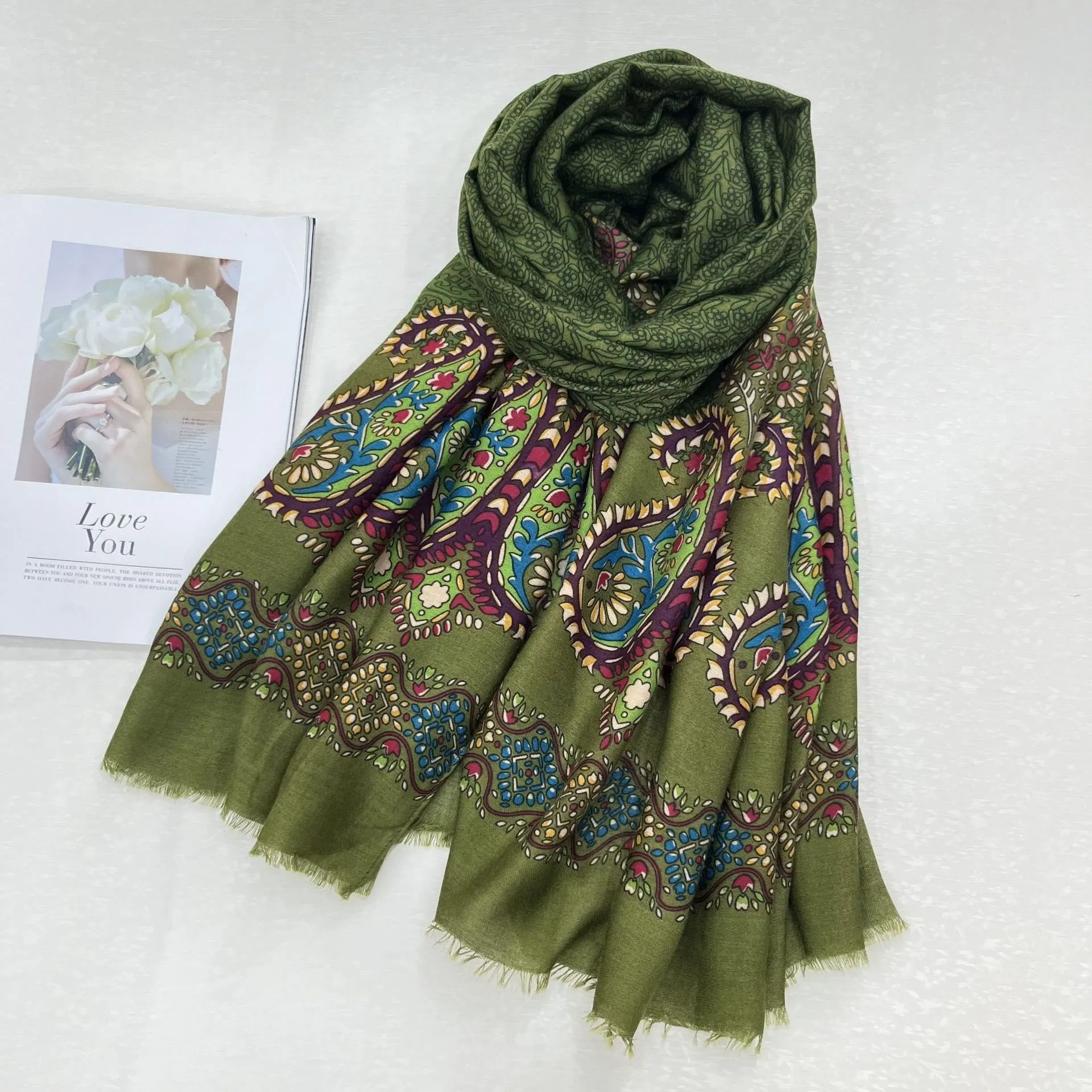 Ethnic Style Cashew Print Summer Sunscreen Women's Scarf sold by FloralTrip product image thumbnail 3
