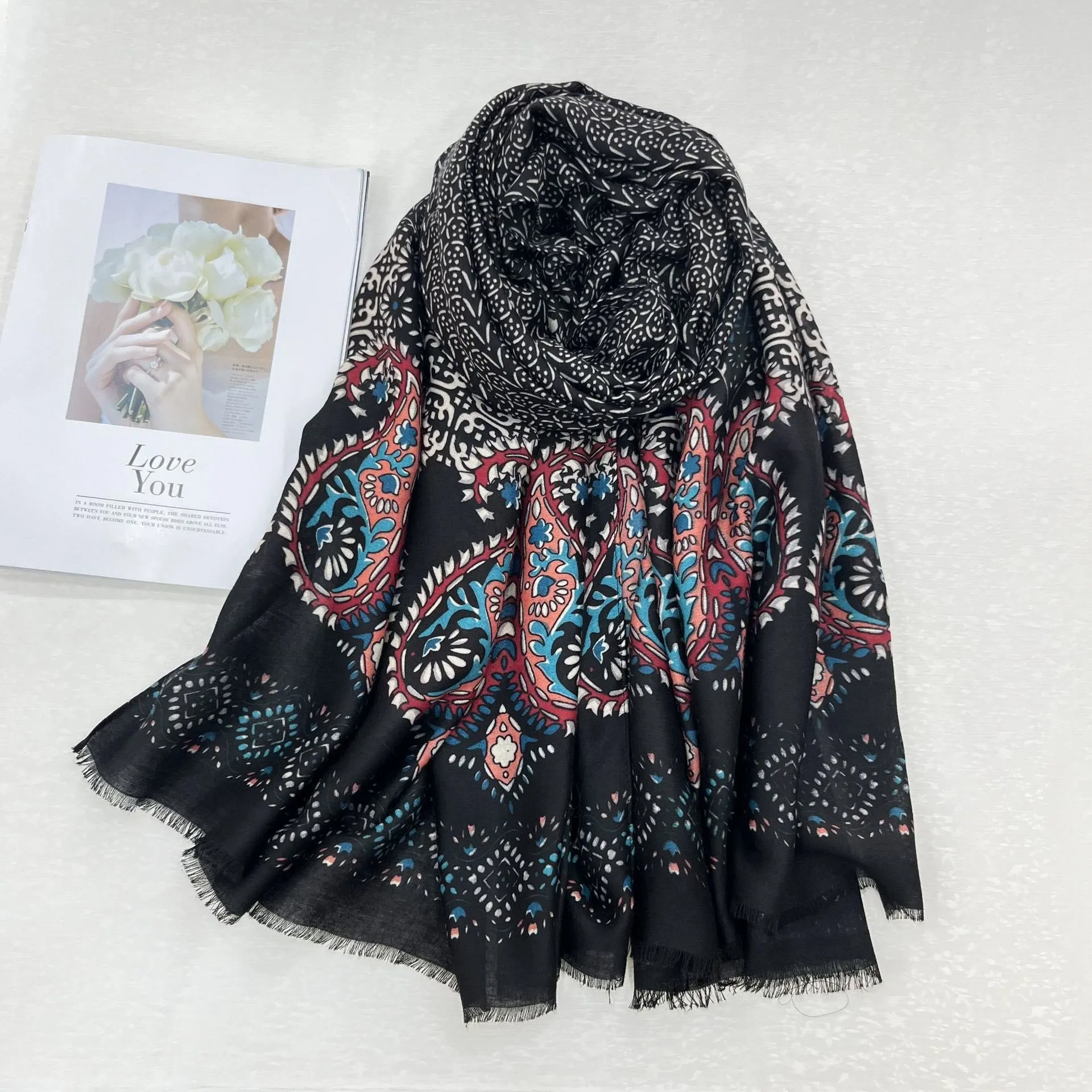 Ethnic Style Cashew Print Summer Sunscreen Women's Scarf sold by FloralTrip product image thumbnail 4