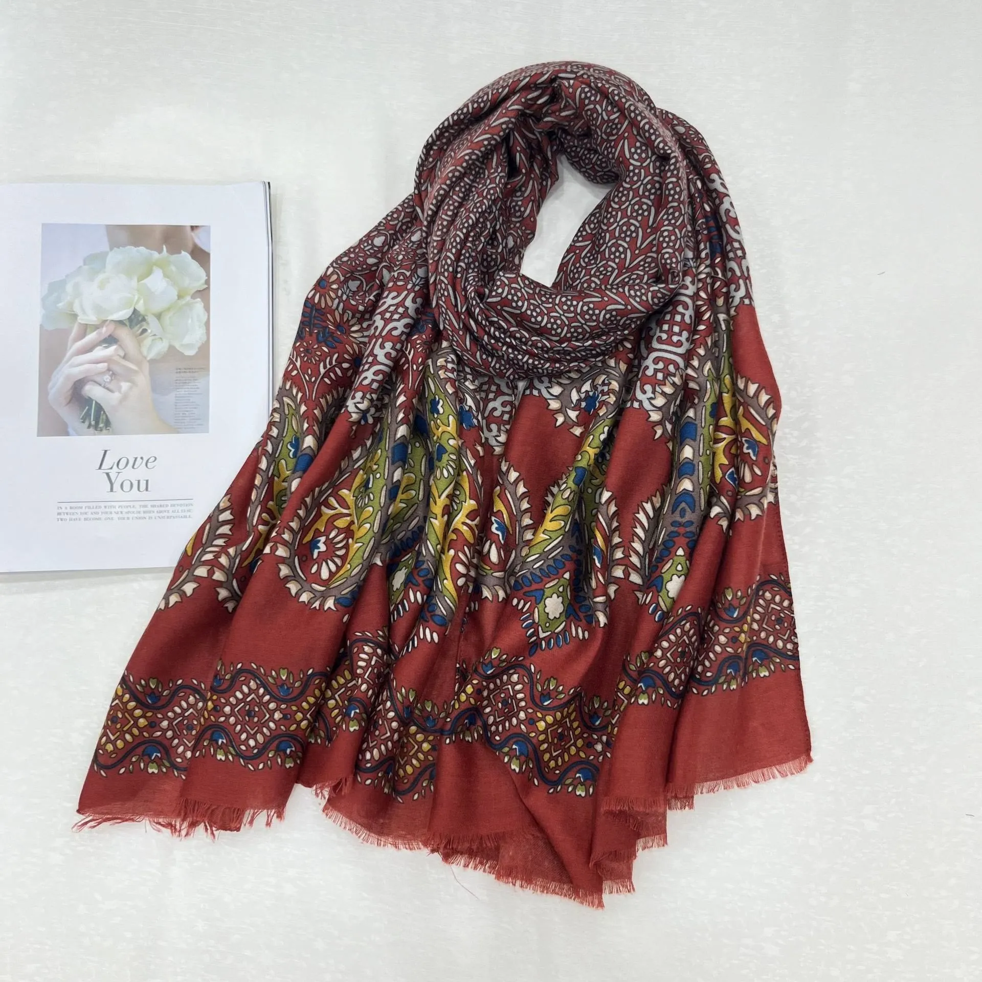 Ethnic Style Cashew Print Summer Sunscreen Women's Scarf sold by FloralTrip product image thumbnail 5