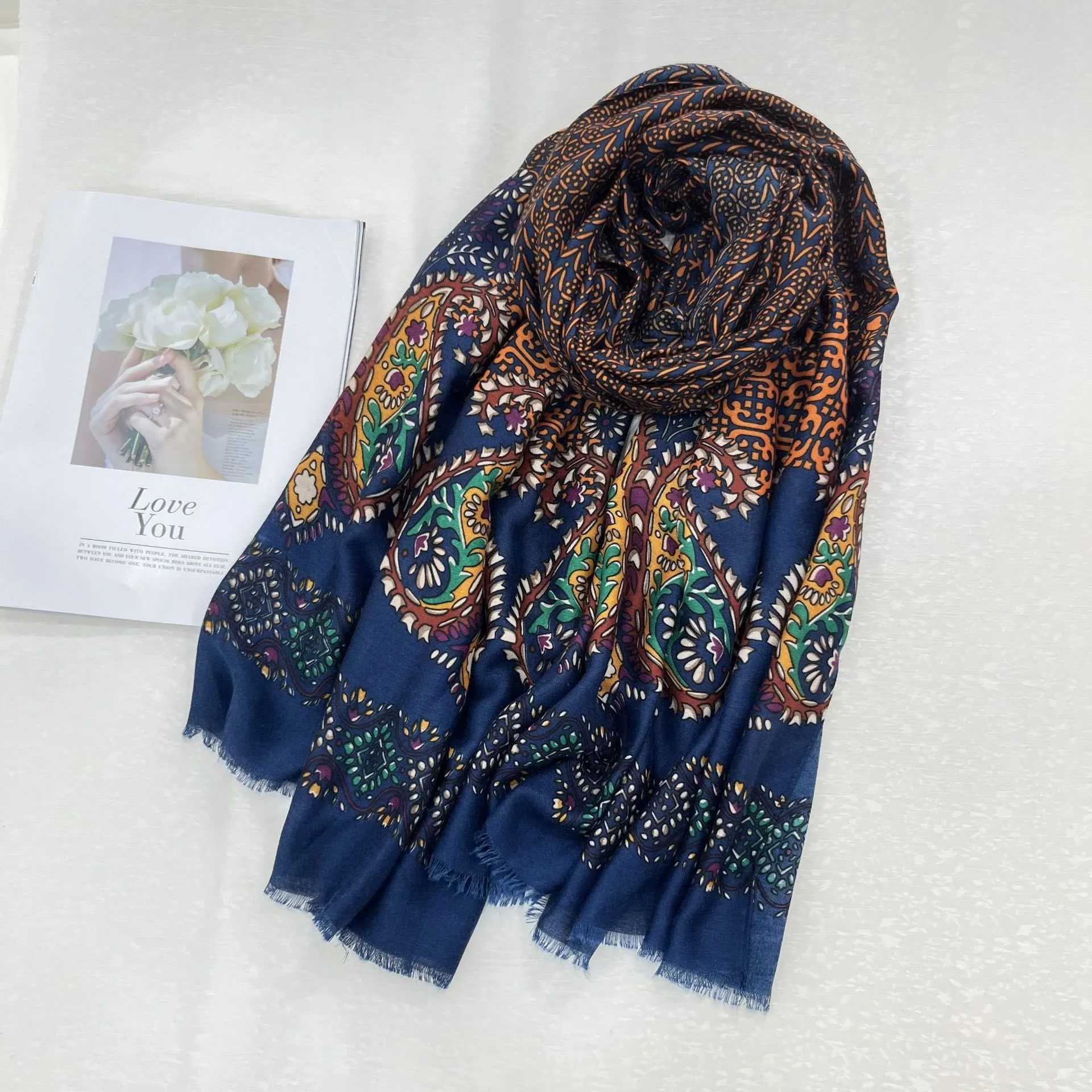 Ethnic Style Cashew Print Summer Sunscreen Women's Scarf sold by FloralTrip product image thumbnail 2