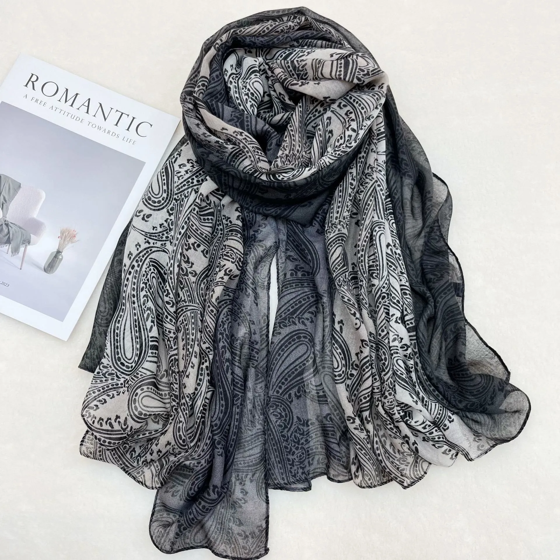 Fashion Sunscreen Color Blocked Women's Shawl Scarf sold by FloralTrip product image thumbnail 5