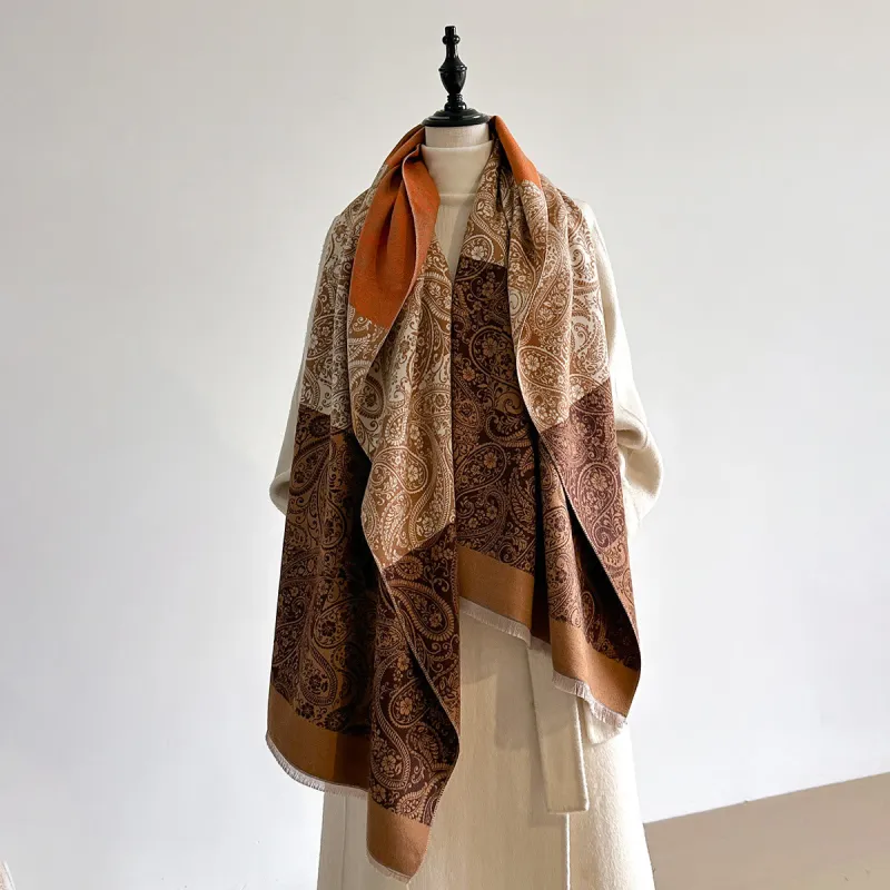 Retro Exotic Cashew Print Women's Winter Warm Scarf sold by FloralTrip