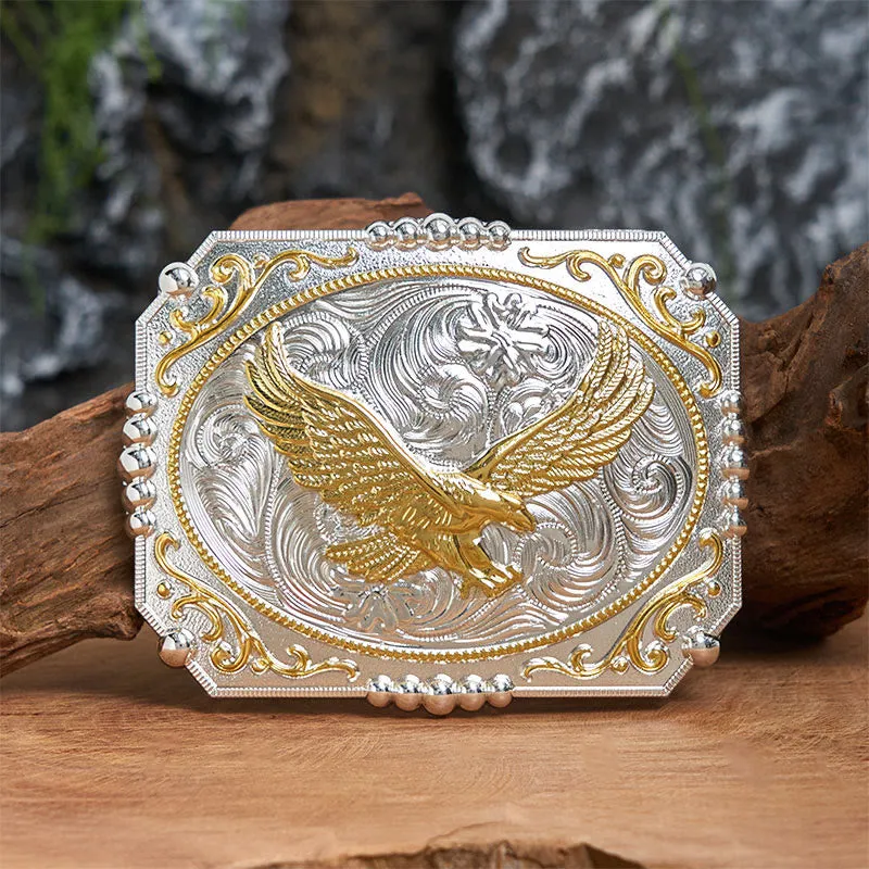Golden Flying Eagle DIY Cowboy Buckle Leather Belt sold by FloralTrip