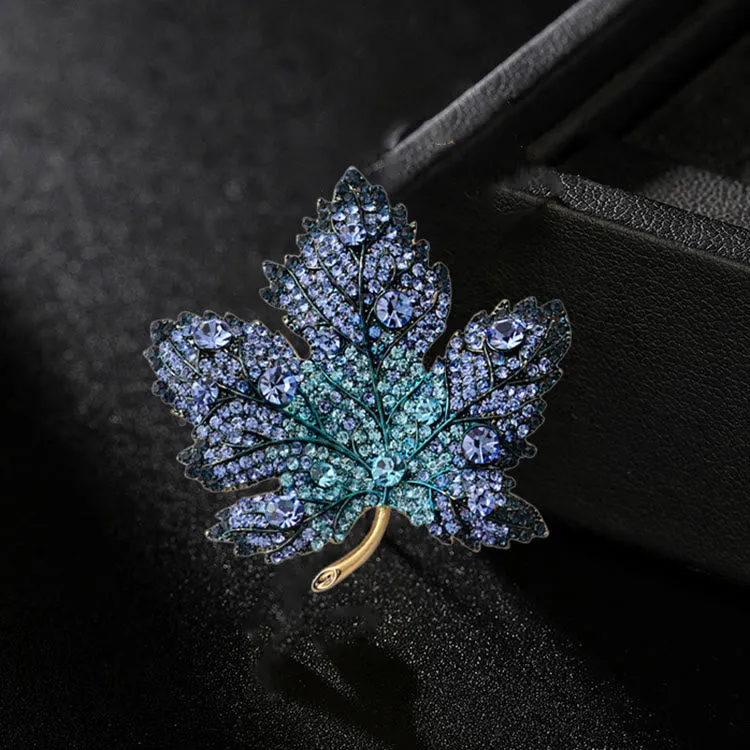 Exquisite Maple Leaf Shaped Crystal Brooch Accessory sold by FloralTrip product image thumbnail 3