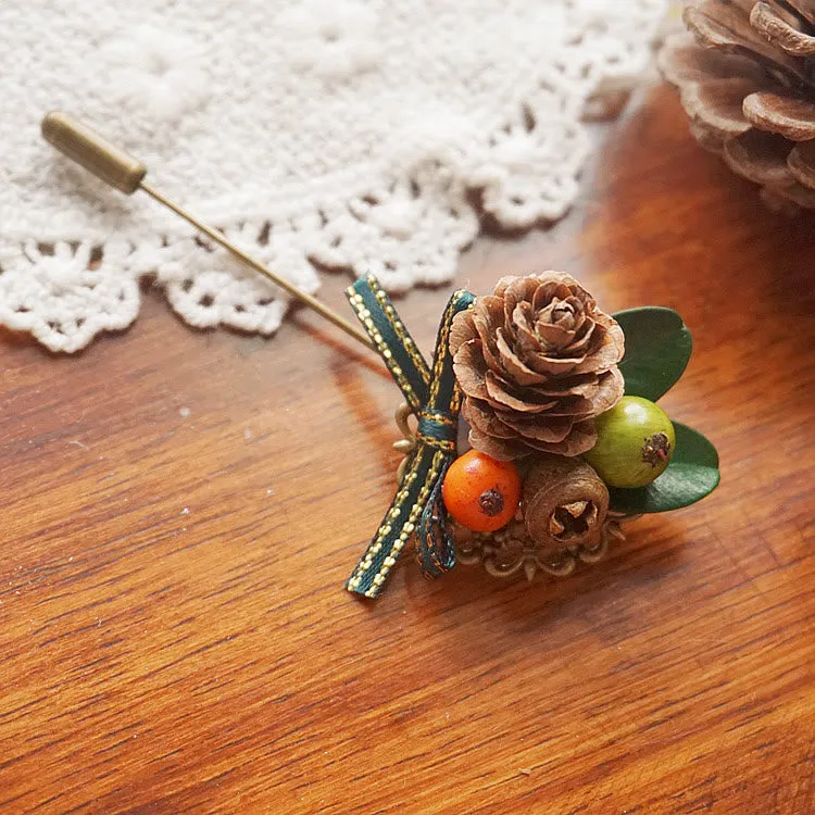 Handmade Creative Berry & Pinecone Strap Brooch sold by FloralTrip product image thumbnail 3