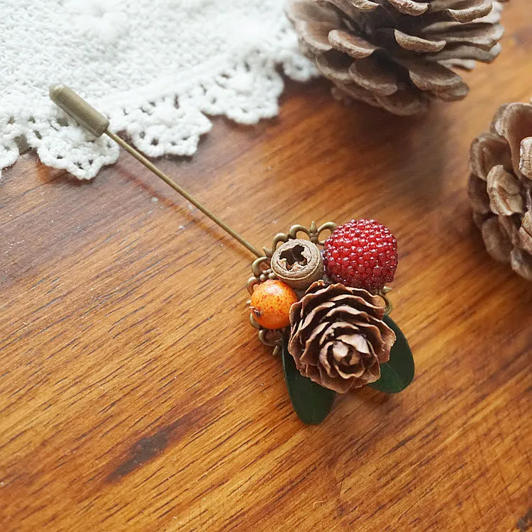 Handmade Creative Forest Simulation Pinecone Brooch sold by FloralTrip product image thumbnail 3