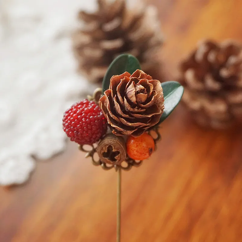 Handmade Creative Forest Simulation Pinecone Brooch sold by FloralTrip