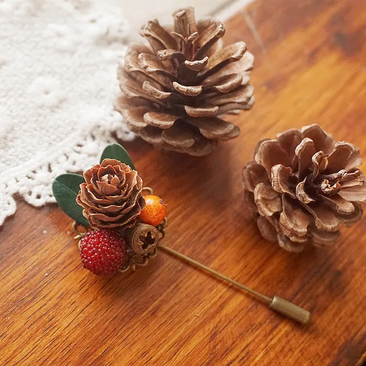 Handmade Creative Forest Simulation Pinecone Brooch sold by FloralTrip product image thumbnail 2