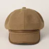 Edge Wrapped Belt Buckle Fashionable Winter Women's Beret Hat sold by FloralTrip