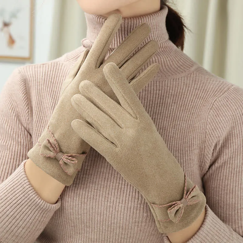 Women's Cute Bow Knot Full Finger Cover Gloves sold by FloralTrip