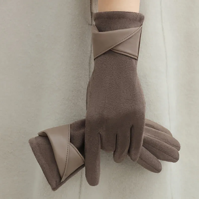 Women's Solid Color Warm Fleece Lined Sueded Gloves sold by FloralTrip