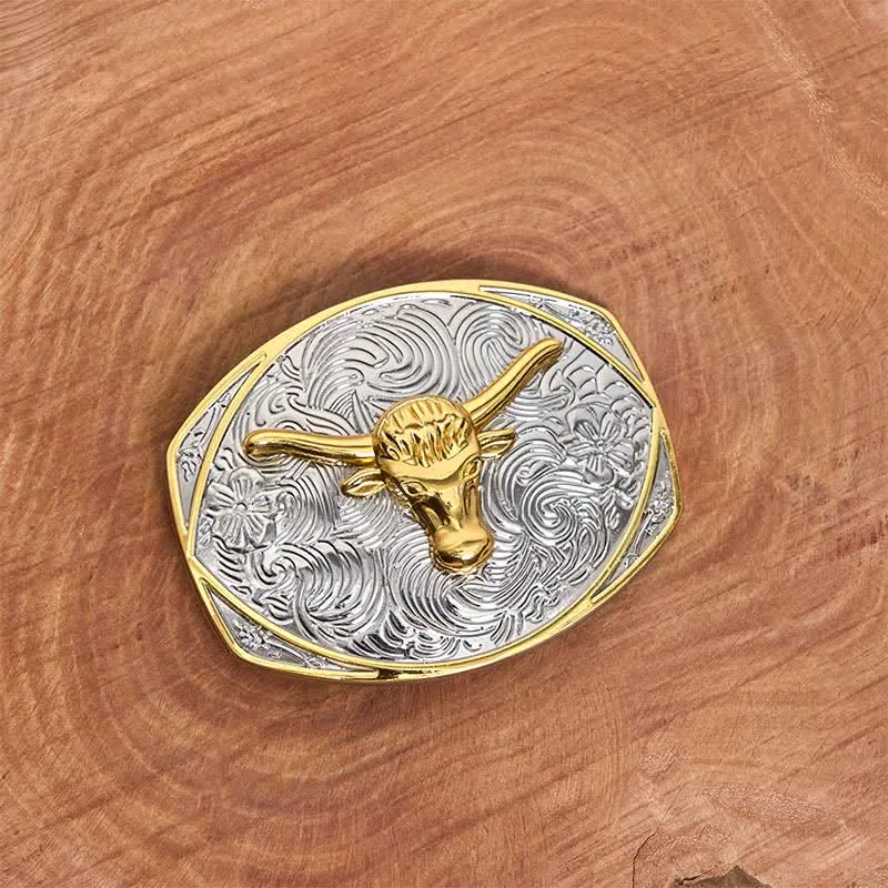 Native Golden DIY Longhorn Head Large Buckle Leather Belt sold by FloralTrip product image thumbnail 2