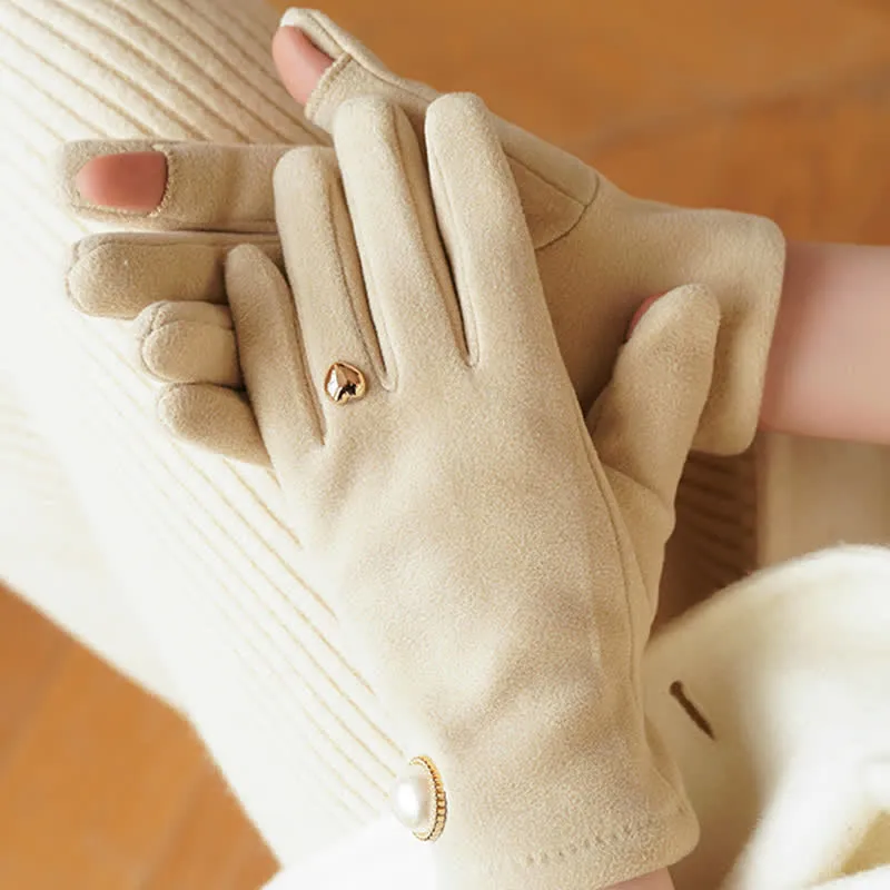 Women's Elegant Fuax Pearls Heart Design Gloves sold by FloralTrip product image thumbnail 2