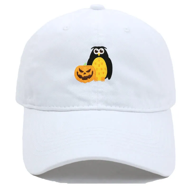 Halloween Pumpkin Owl Embroidered Baseball Cap Hat sold by FloralTrip product image thumbnail 3