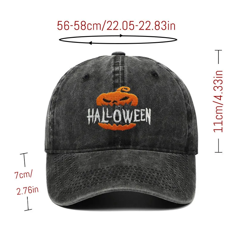 Halloween Horror Pumpkin Embroidered Baseball Cap Hat sold by FloralTrip product image thumbnail 5