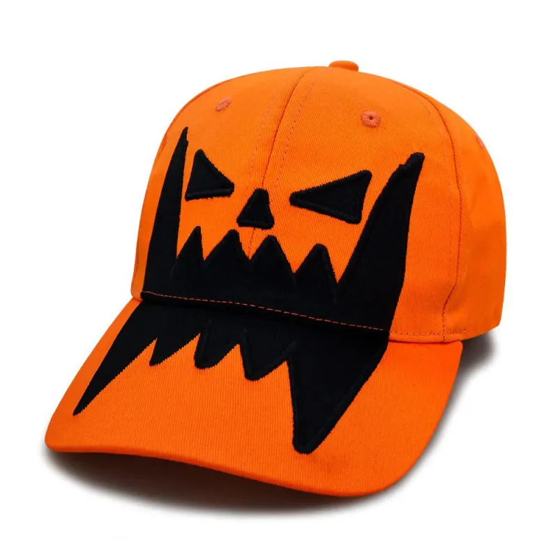 Halloween Quirky Big Mouth Printed Pumpkin Hat Baseball Cap sold by FloralTrip