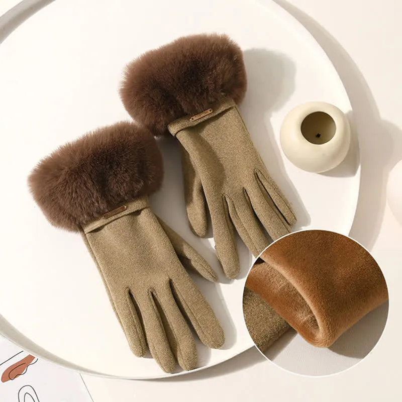 Women's Warmer Plush Fluffy Wrist Touch Screen Gloves sold by FloralTrip product image thumbnail 4