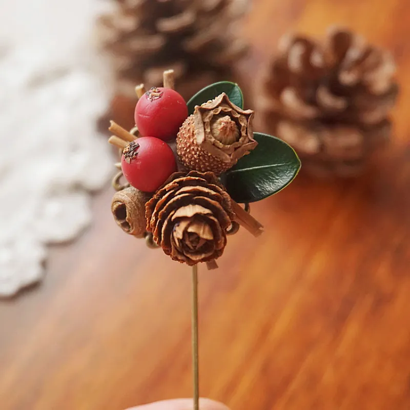Handmade Creative Pinecone & Berry Brooch sold by FloralTrip