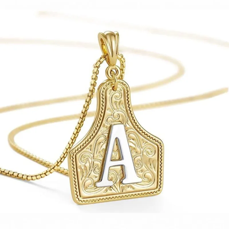 FREE Today: Fashionable Golden Letter Pendant Embossed Necklace sold by FloralTrip