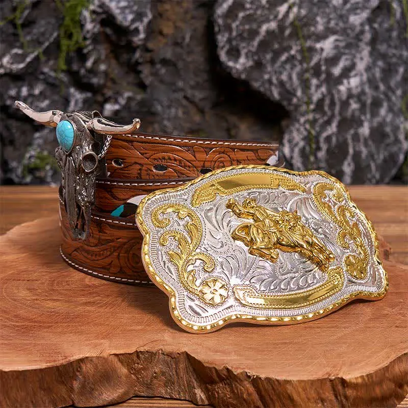 Horse Riding DIY Belt Buckle Turquoise Longhorn Bull Pendant Bundle Set sold by FloralTrip